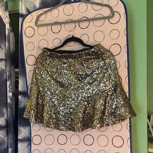 Xhilaration Gold Sequin Mini Skirt